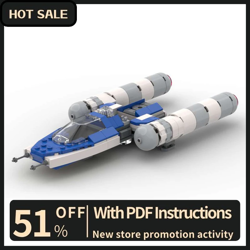 

New 156PCS Famous Star Battle Movie Moc Captain Y Wing Starfighter Model Building Blocks Diy Creative Ideas KidToy Birthday Gift