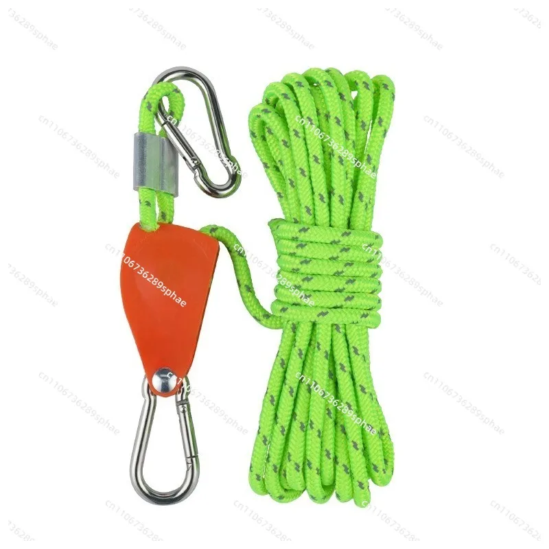 Camping free roller skating adjustment rope 6mm bold reflective canopy fixed 5 meters adjustable tent rope tensioner