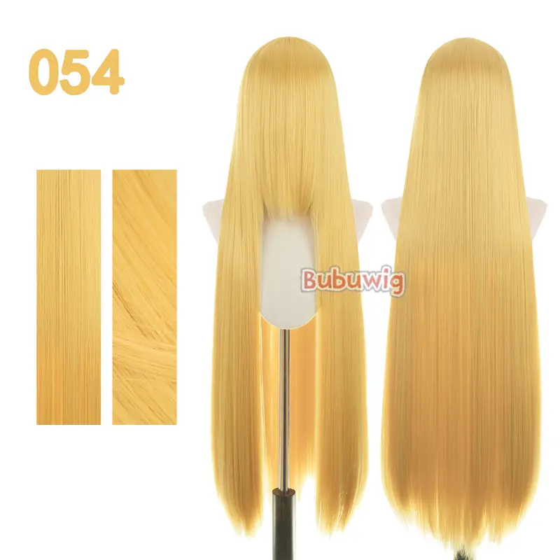 Bubuwig Synthetic Hair 100cm Long Straight Pure Color Cosplay Wigs Over 100 Colors Black White Red Blue Brown Wig Heat Resistant - Image 26