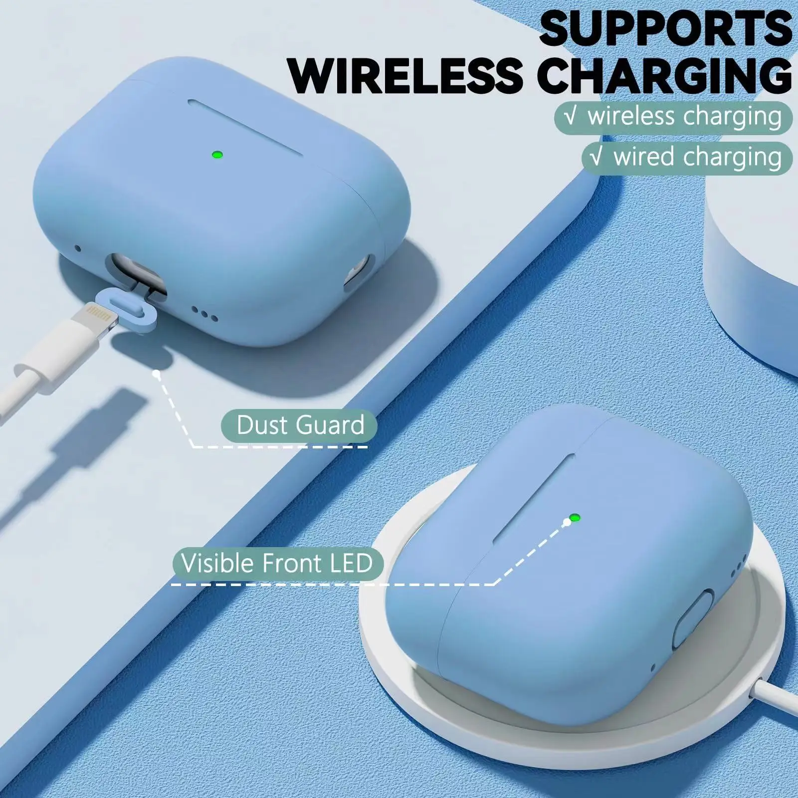 For AirPods Pro USB C Case with Cleaner Kit Soft Silicone Protective Case for Apple AirPod Pro 2nd/1st Generation Case for Women