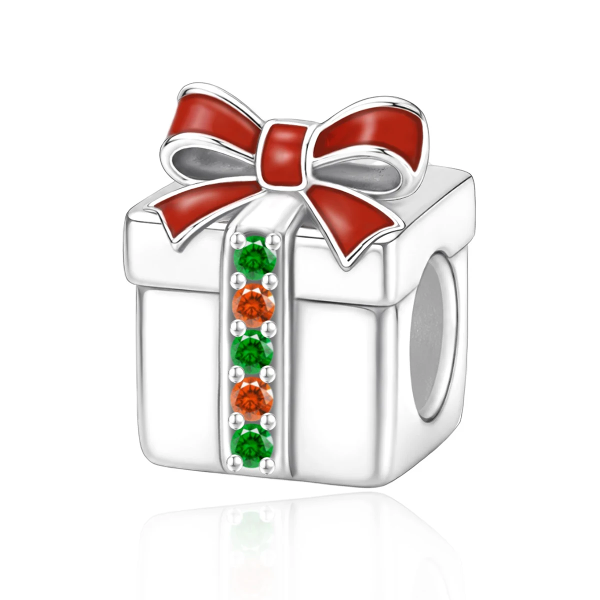 Pan Charms Schneemann, Weihnachtsmann, Rentier, Pinguin, Bär, Geschenkbox-Anhänger, Charm für Heiligabend, Familien- und Geburtstagsgeschenk, Schmuck für Sie, Frauen