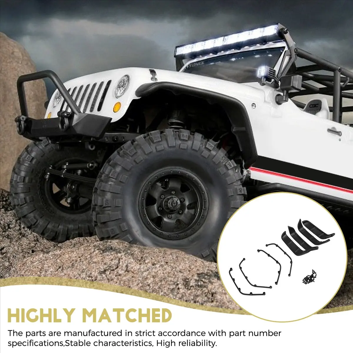 CANING- RC 1/10 Fender for RC Crawler RC4WD JEEP Wrangler AXAIL Scx10 Body Shell