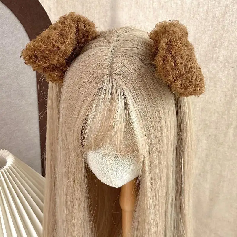 

1Pair Brown Cute Puppy Ears Side Clips For Girls Plush Hairpin Kawaii Barrettes Headwear Kids Hair Accessories Gifts
