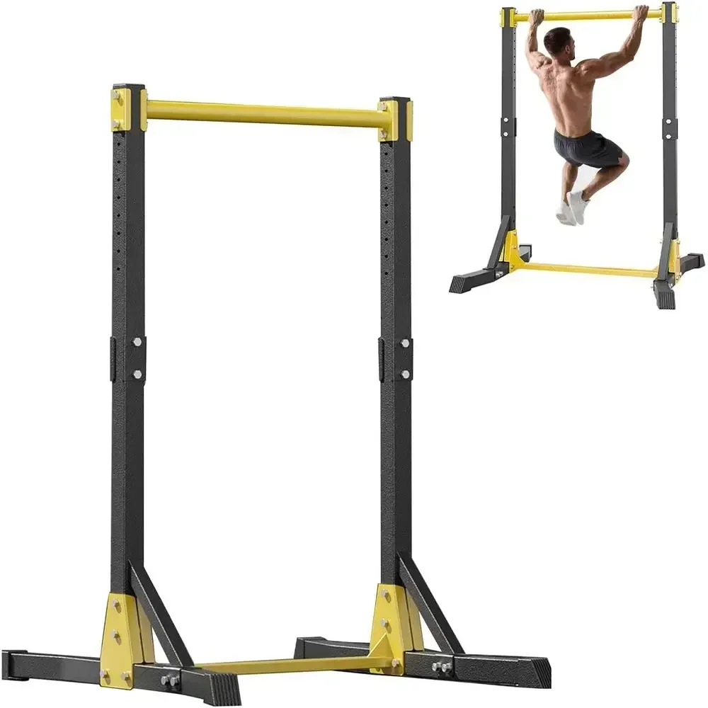 Adjustable Height Portable Pull Up Bar Station - Home Gym Dip Rack, 400 lbs Capacity with 11 Gears