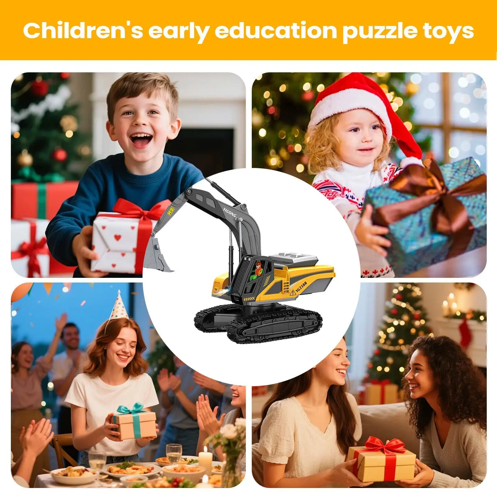 Veicolo da costruzione per camion elettrici per bambini con autocarro con cassone ribaltabile giocattolo con letto in metallo leggero e sonoro con batteria ricaricabile per età