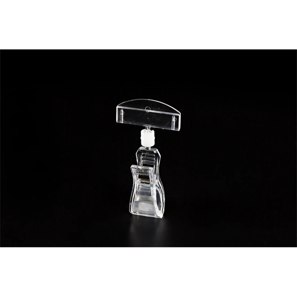 Retaling Store Shelf Edge Small Promotion Card Clip Clear Double Heads Clamp