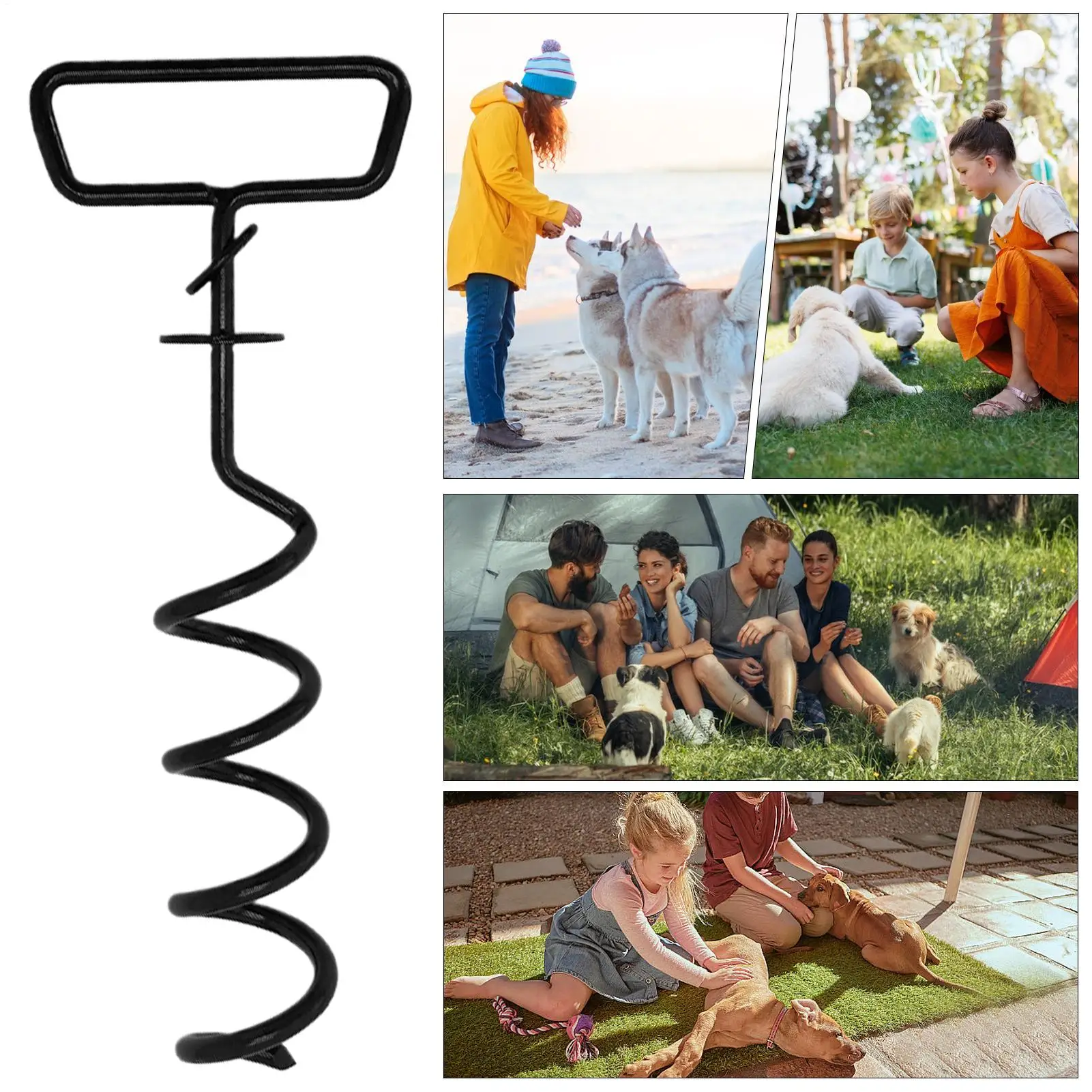 

Tie Out Stake For Dogs Heavy Duty Strong Grip Iron Outdoor Dog Tie Out Stake For Garden Beach Backyard Park Travel Picnic