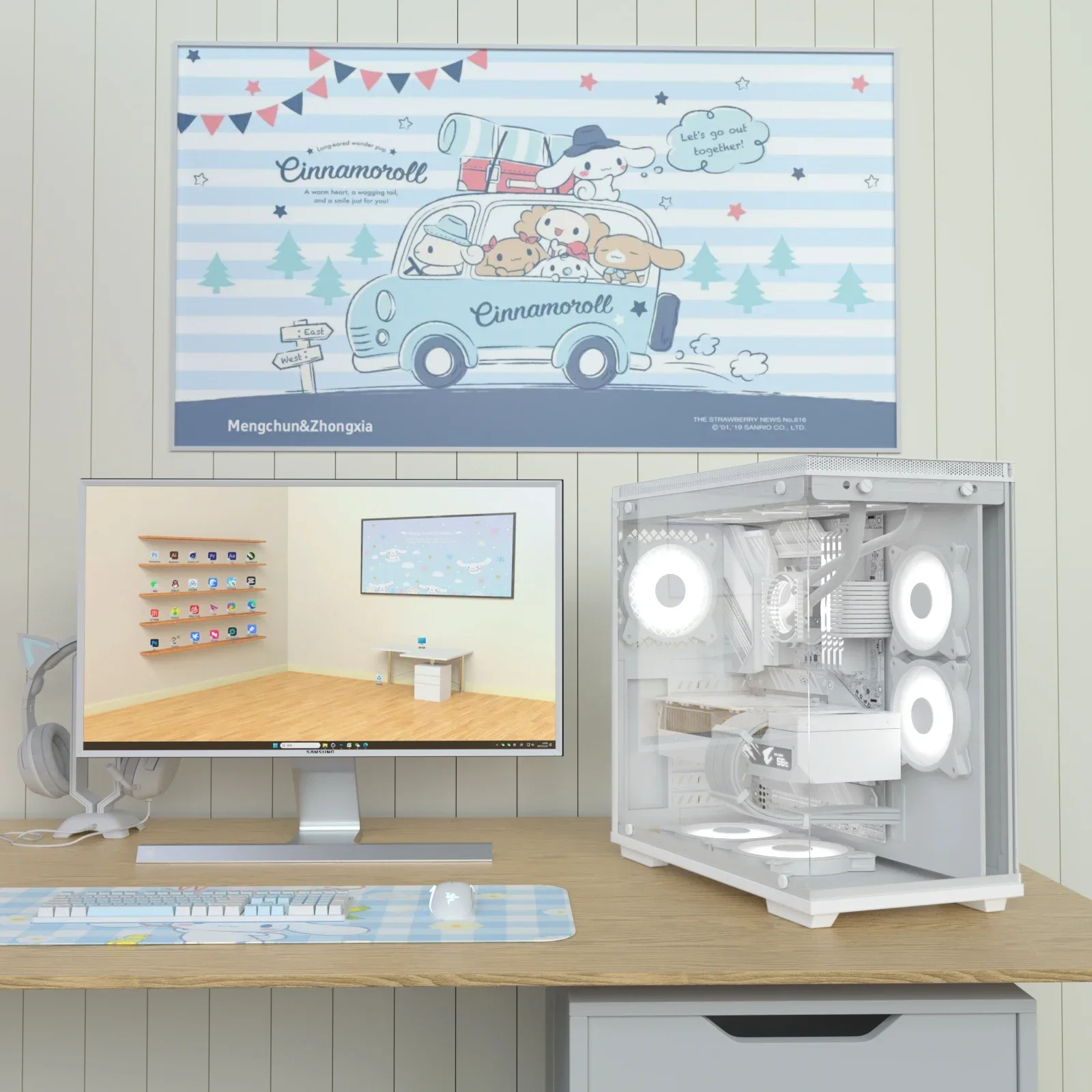 16AWG ATX 24Pin EPS Dual 8-Pin PCI-E Three 8-Pin Sleeve Nylon PET Extension Power Supply Cable Kit for PSU