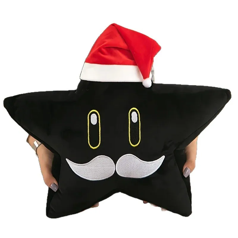 Brinquedo de pelúcia chapéu de natal estrela de cinco pontas para decoração de casa presente de natal estrela brinquedo de pelúcia travesseiro