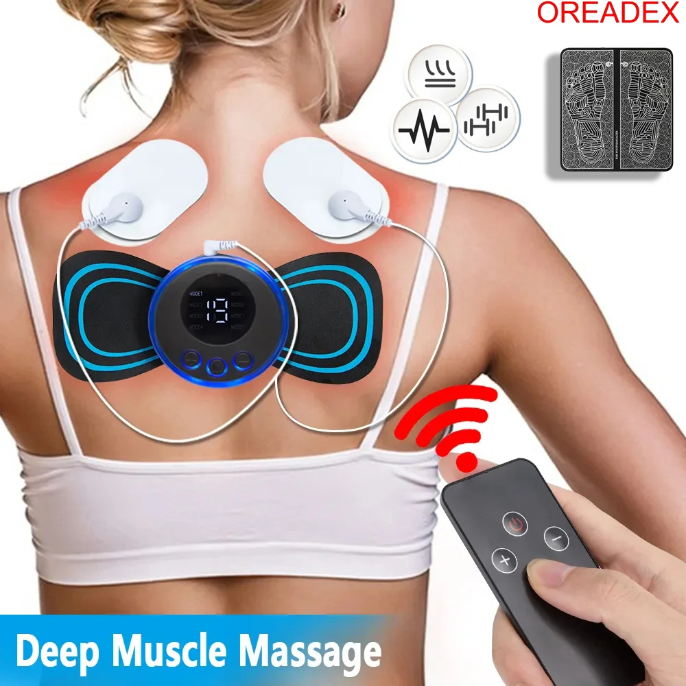 

Neck Massager Electric Muscle Stimulator Cervical Sticker Massage Patch Low Frequency Pulse Pads Body Pain Relief Masajeador