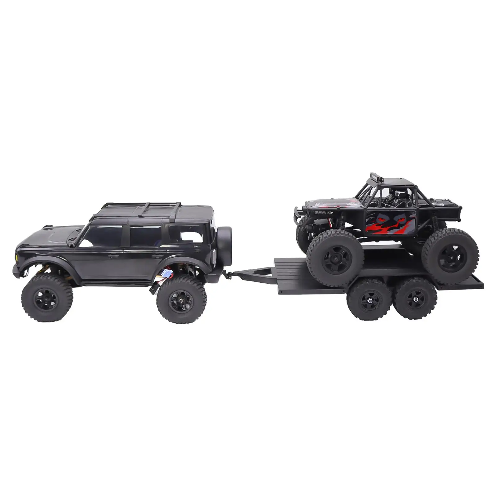 Upgraded 1 18 RC Trailer with Hitch Durable PP Bed Nylon Wheels for RC Crawler Car Utility Hauling