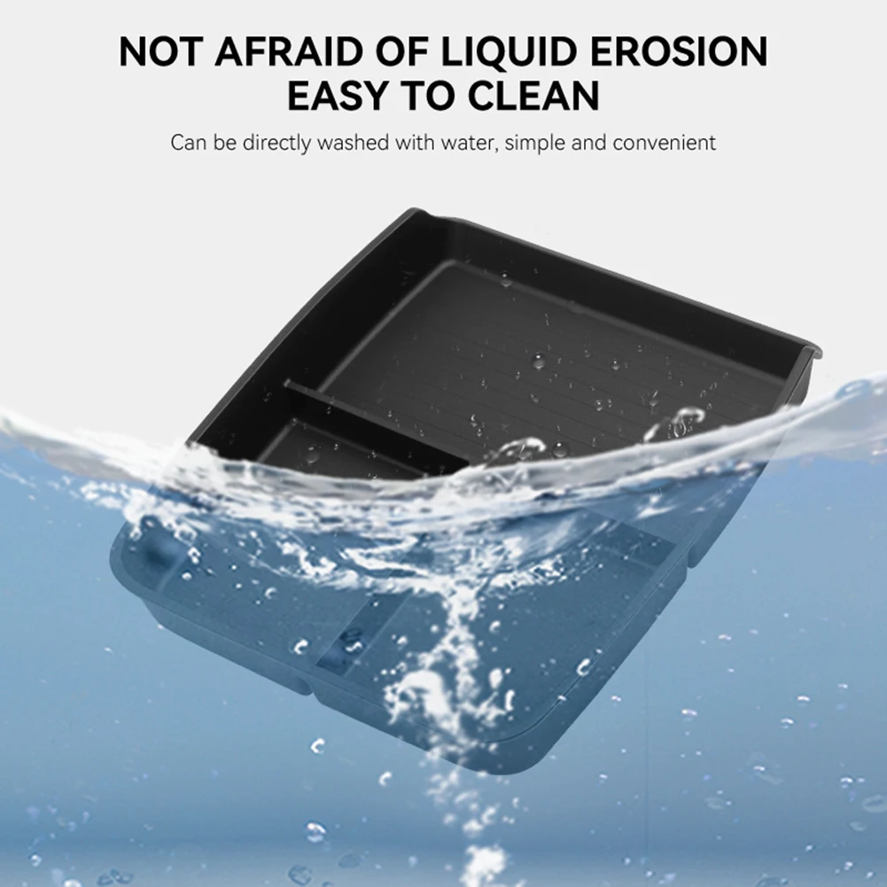 صندوق تخزين سفلي لوحدة التحكم المركزية للسيارة Hyundai Palisade 2026+ صندوق تخزين سفلي لوحة شاحن لاسلكي حصيرة TPE أسود