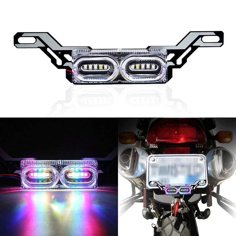 LED Motorcycle Tail Light High Brightness Driving Brake Light Colorful Warning Lamp Modified Accessories