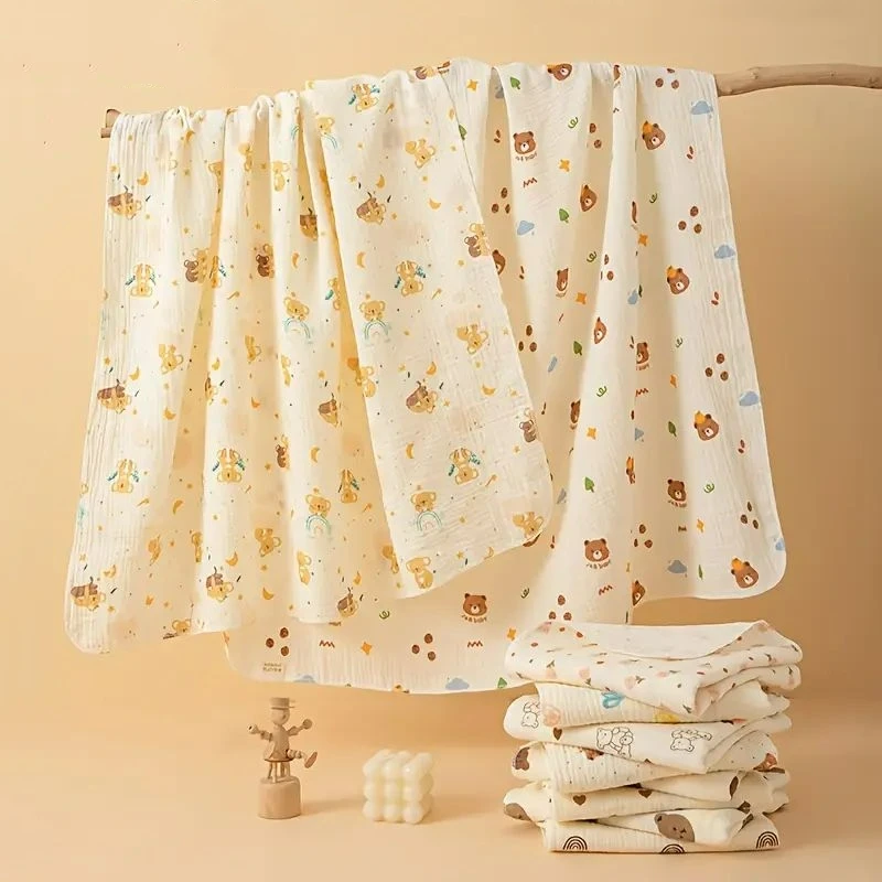 

2PCS Baby Receive Blanket for Newborn Cotton Muslin Swaddle Blanket Bedding Infant Bath Towel Baby Items Mother Kids