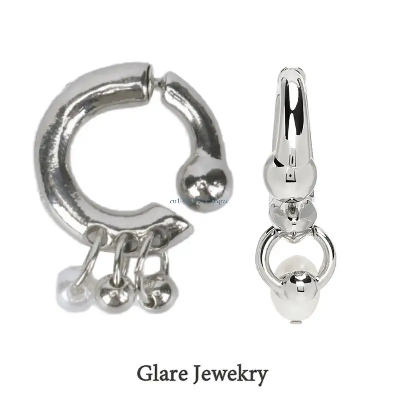 Pearl Pendant Earrings Before and After Detachable Wearing Fashion Women