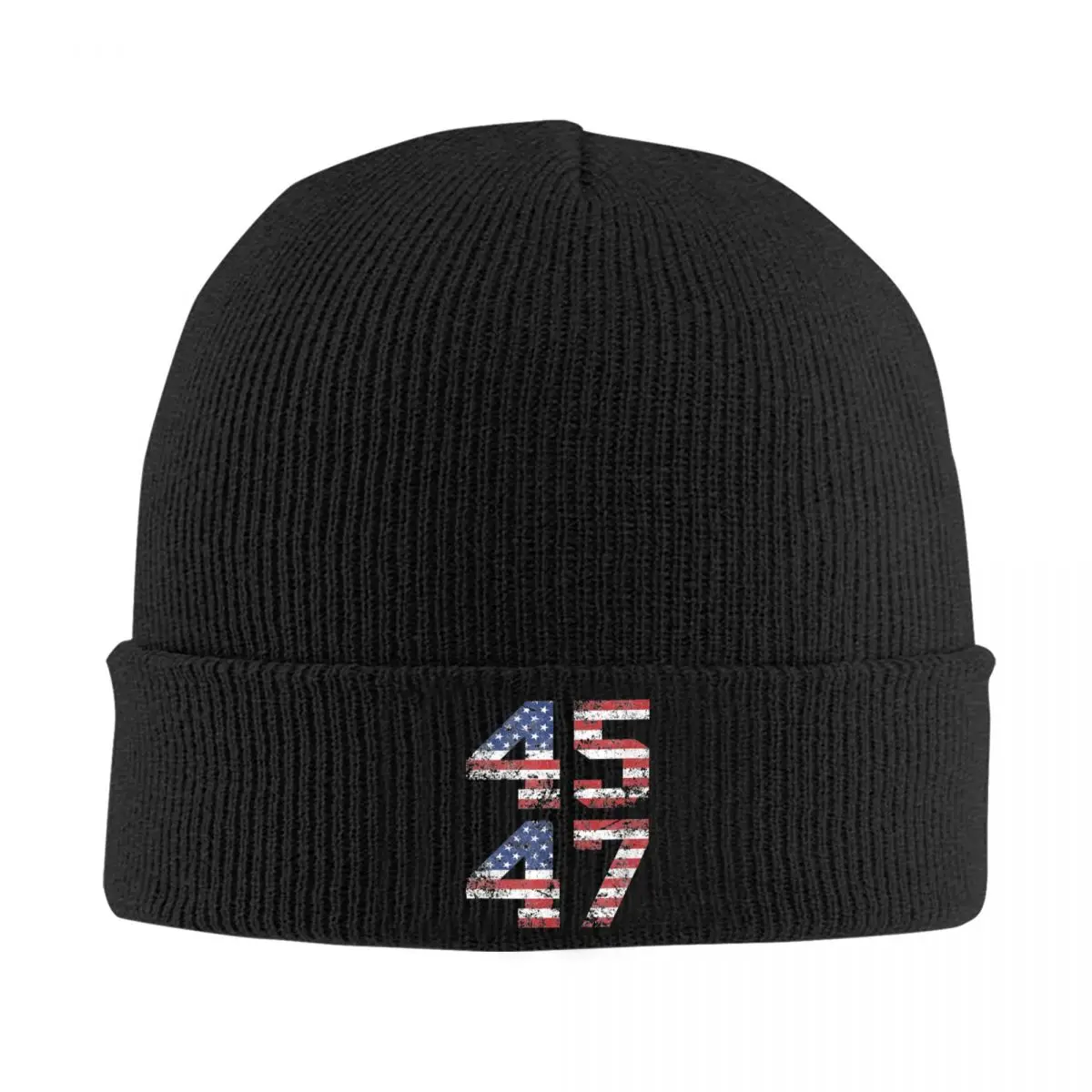 45 47 Trump 2024 Beanie Hats Knit Hat Kpop Elastic Men Women Caps Autumn Winter Graphic Casual Bonnet Hats Birthday Gift