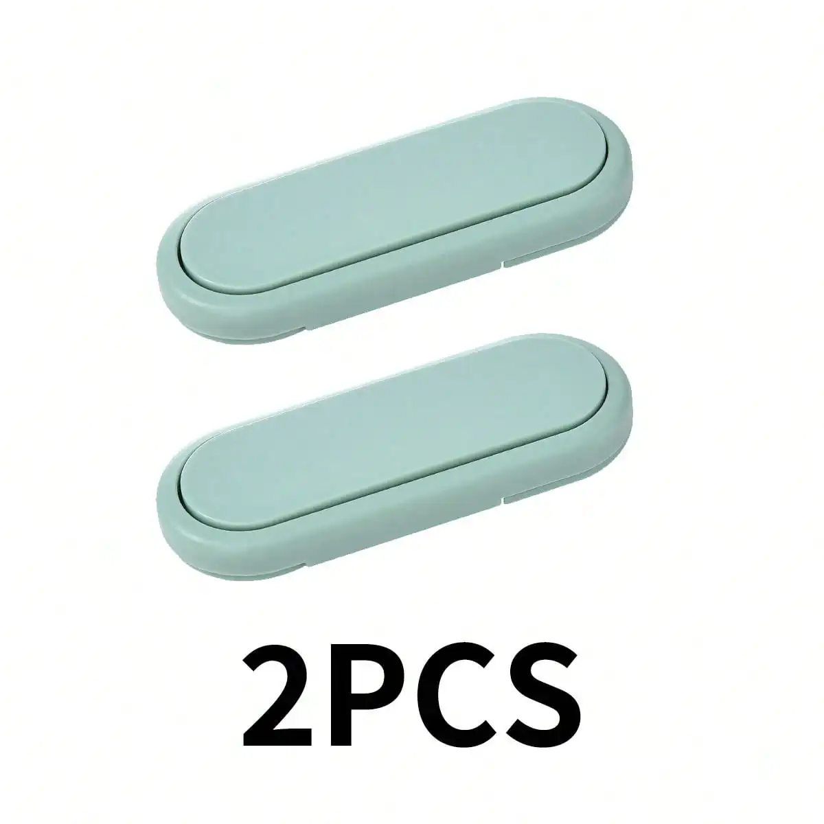 

2Pcs Mint Green No-Drill Baby Cabinet Lock Set, Finger Pinch Protection Fridge Lock, Strong Adhesive Baby Proof Lock
