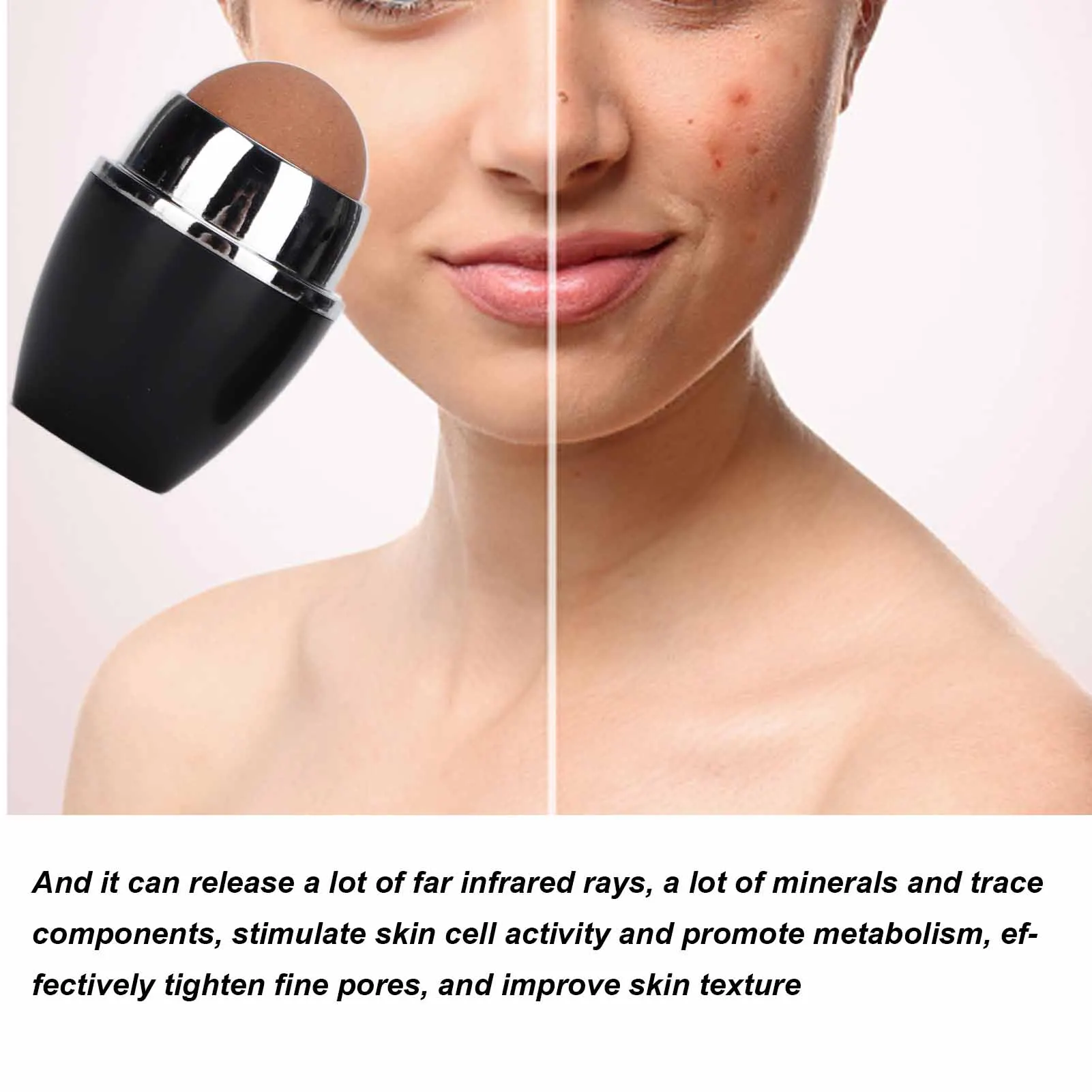 세일 1개 오일 컨트롤 페이셜 롤러 스킨케어 도구 세포 대사 촉진 모공 클렌징 마사지 볼 데일리 스킨케어 메이크업용