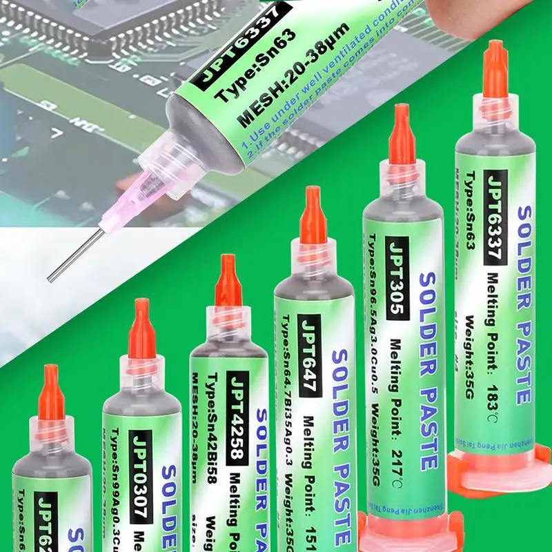 Needle Tube Solder Paste 138/151/183/227℃ USB LED BGA Welding Tool Set Tail Plug Maintenance Syringe Flux 15g Solder Paste