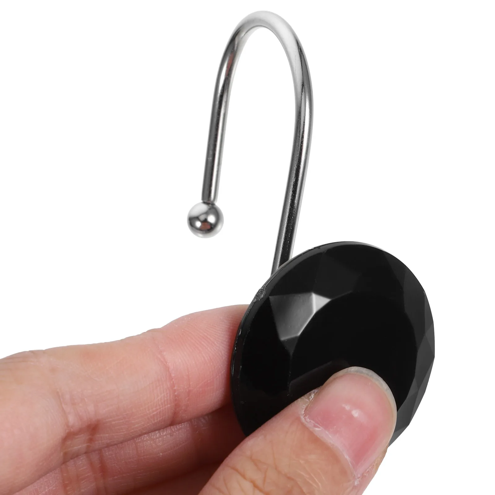 

12Pcs Acrylic Metal Shower Curtain Hooks Colorful Transparent Hangers Bathroom Decorative Accessories