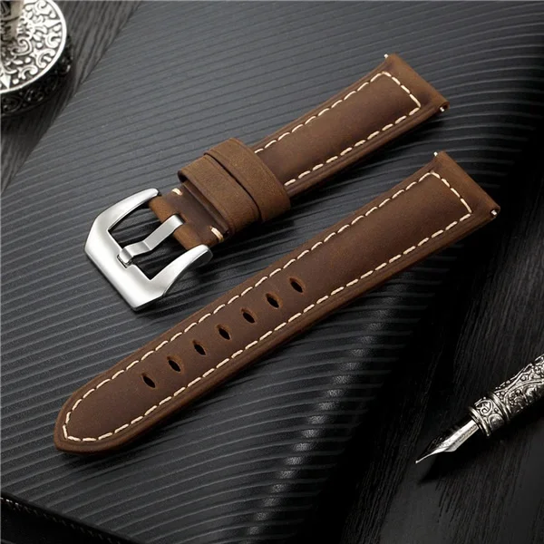 Vintage Leather Strap for Huawei Watch GT 4 3 SE GT3 SE Amazfit GTR 4 3 24mm 22mm 20mm Watchband for Samsung Watch 6 5 4 Classic