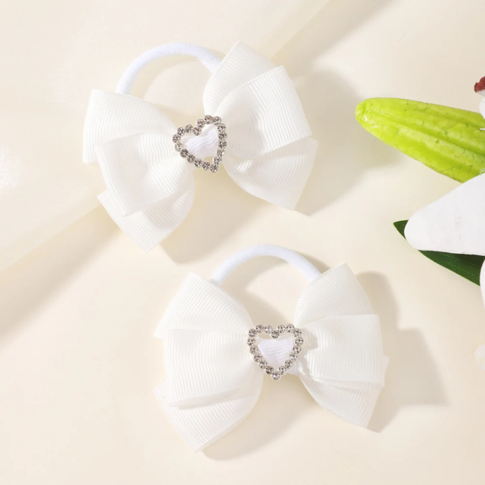BABY BOWS 2 Stück/Set Kinder Mädchen Niedliche Doppelschichtige Schleifen-Haargummis Haarbänder Kinder Basis-Pferdeschwanz-Kopfschmuck Haaraccessoires – Detail 32