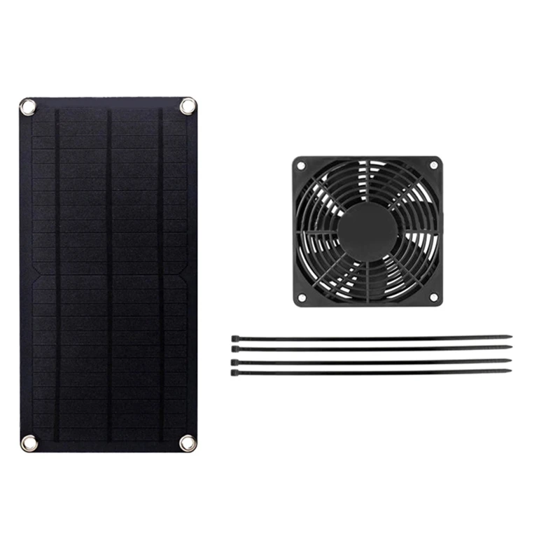 LICE-10W 12V Solar Panel Exhaust Fan Air Extractor For Office Outdoor Dog Chicken House Greenhouse Waterproof Solar Panel