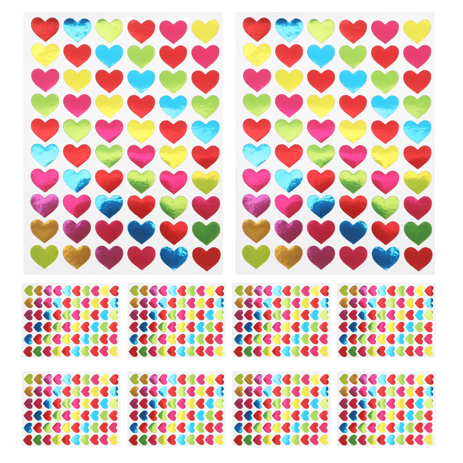 

2100Pcs Vibrant Heart Stickers Versatile Mini Love Stickers for Valentine's Day Classroom Activities Diary Decoration Color