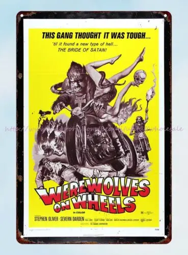 interior design Werewolves on Wheels biker Movie Poster 1971 metal tin sign