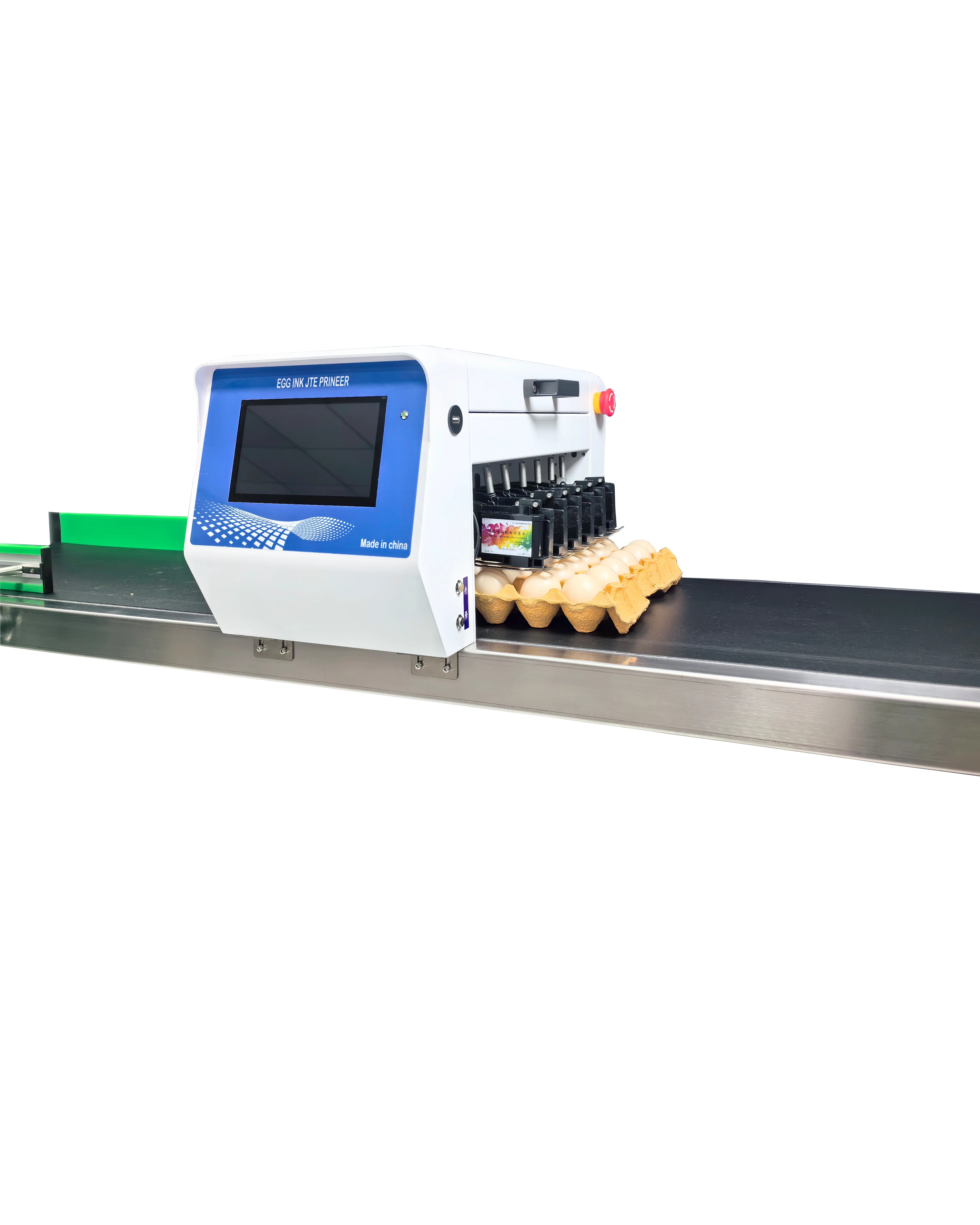 High-speed 6 Heads Eggs Printing Machine Conveyor Price Batch Expiry Date Printing Online Inkjet Printer for Egg
