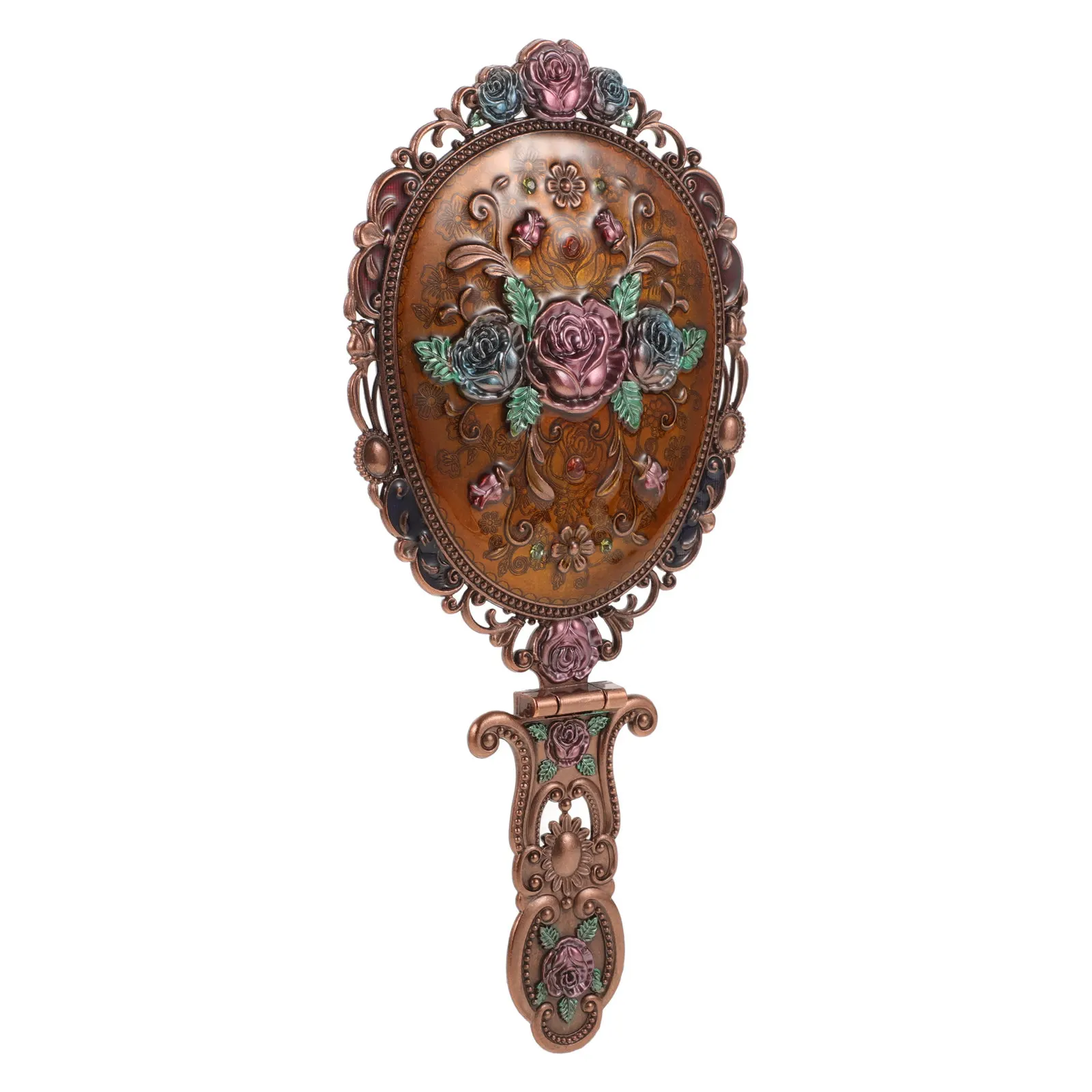 

Винтажное зеркало для макияжа из цинкового сплава, ретро-зеркало для путешествий, компактное, портативное, для подростков и женщин