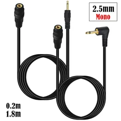 6 stóp 2.5mm TS monofoniczny Mini dźwięk Mono wtyk łącze typu Jack rozszerzenie męskie i żeńskie kabel do Harmony IR Blaster 0.2M 1.8M