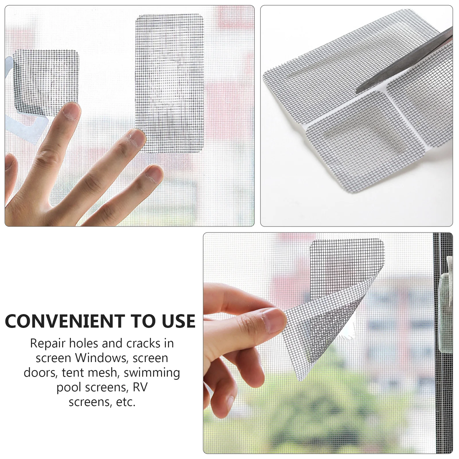 

12 шт., антимоскитная нашивка для оконного экрана, самоклеящаяся ремонтная наклейка для домашнего офиса, прочная сетка от насекомых