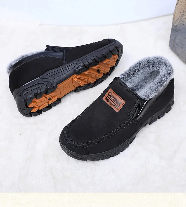 Bottes de neige courtes en peluche pour hommes, coton, chaudes, épaisses, coordonnantes, daim, décontractées, hiver, mode, nouveau