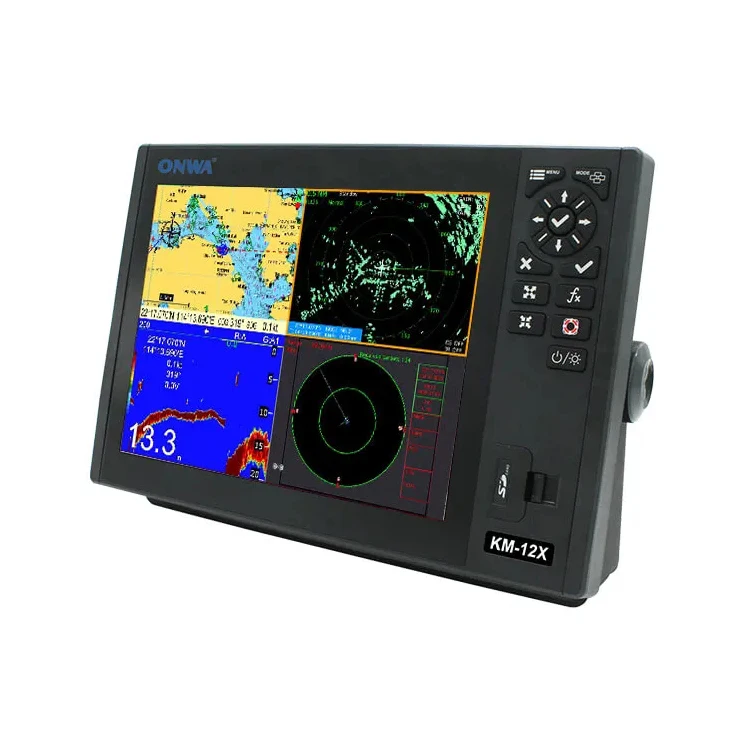 ONWA 12 Inch KM-12X Multifunctional Chart Plotter with Radar Function + Built-in AIS + Built-in Fishfinder