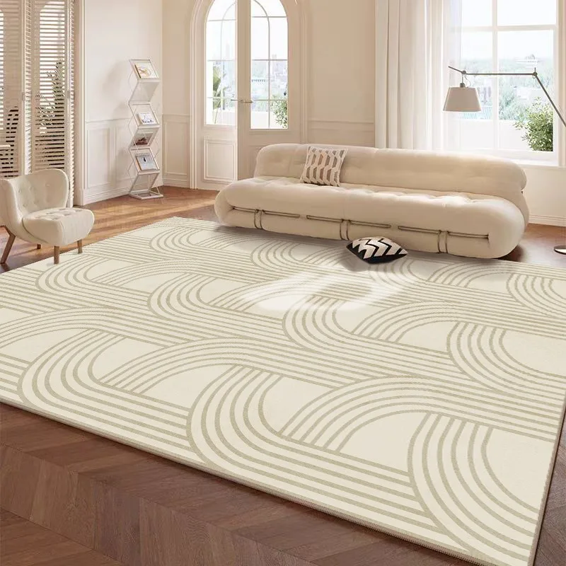 Beige Line Living Room Large Area Carpet Abstract Striped Bedroom Carpets Cream Style Home Special Rug Minimalist Art Rugs Ковер