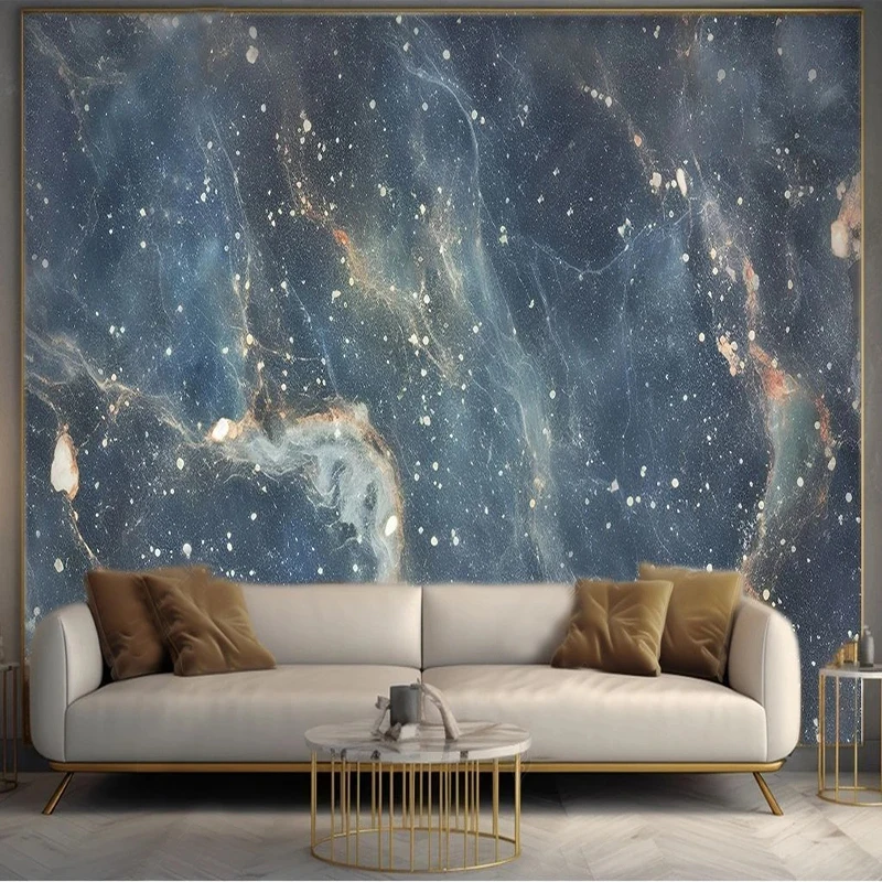 Modern Fashion Starry Blue Marble Wallpaper Living Room TV Sofa Bedroom Blue Background Wall Decor Papel De Parede 3D Murals