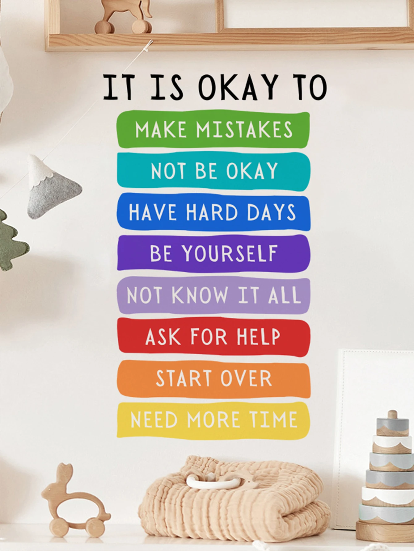 It\'s Okay to Not be Okay Poster, Motivational Kids Art, Classroom Posters Quotes, Educational Wall Art, Playroom Wall Art Decor