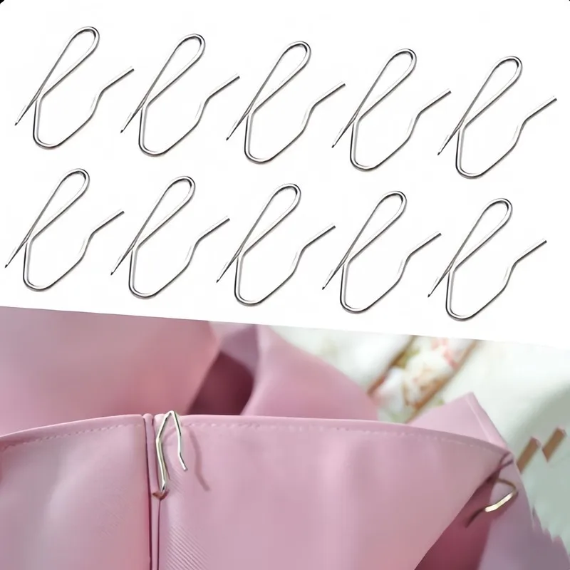 92 pcs 2.4cm Metal Pleat Hooks for Home Window Drapery, S-Curve Shape Design, Rust Resistant Durable
