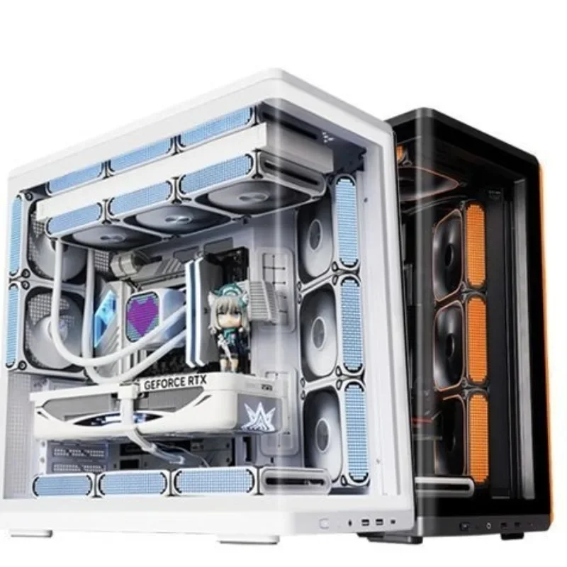Sea view room chassis 360 water cooling integration, curved glass desktop, computer mainframe