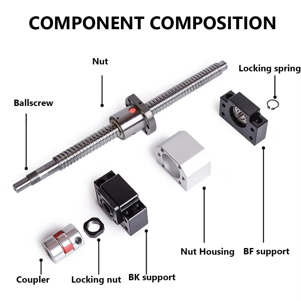 

Customizable Size SFK1002 Ball Screw Set with Ballnut And Nut C5 Precision Machined End BK/BF08 Coupler for Automation Equipmen