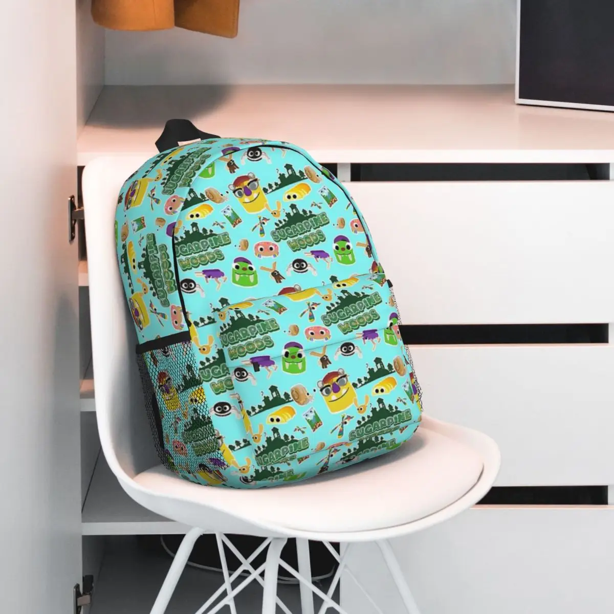 Sugarpine Woods Bugsnax Pak Boekentas Grumpus Bedrukt Lichtgewicht Casual Schooltas Voor School, Buiten, Winkelen