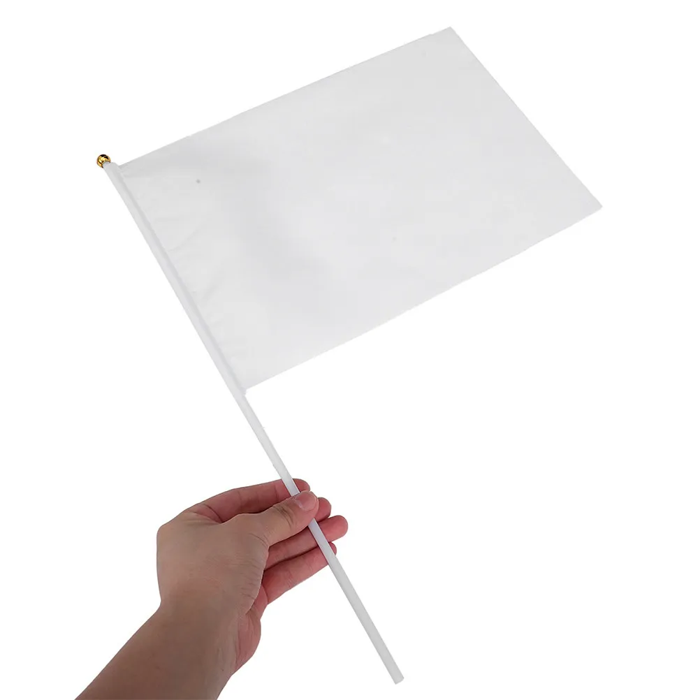 10Pcs Blank Referee Hand Flags Portable Lightweight Signal Flags for Sports Events Soccer Football Racing Competitions Fan