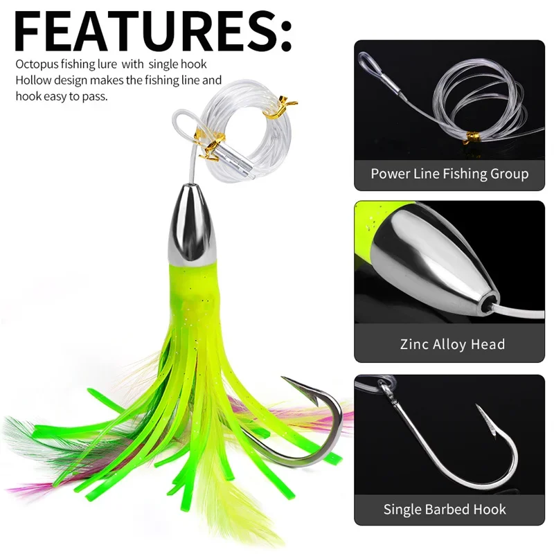 Saias de polvo para pesca de água salgada, isca trolling, iscas de pesca de alto mar, ideais para atum marlin, tubarão golfinho, grande jogo, novo, 15cm, 48g