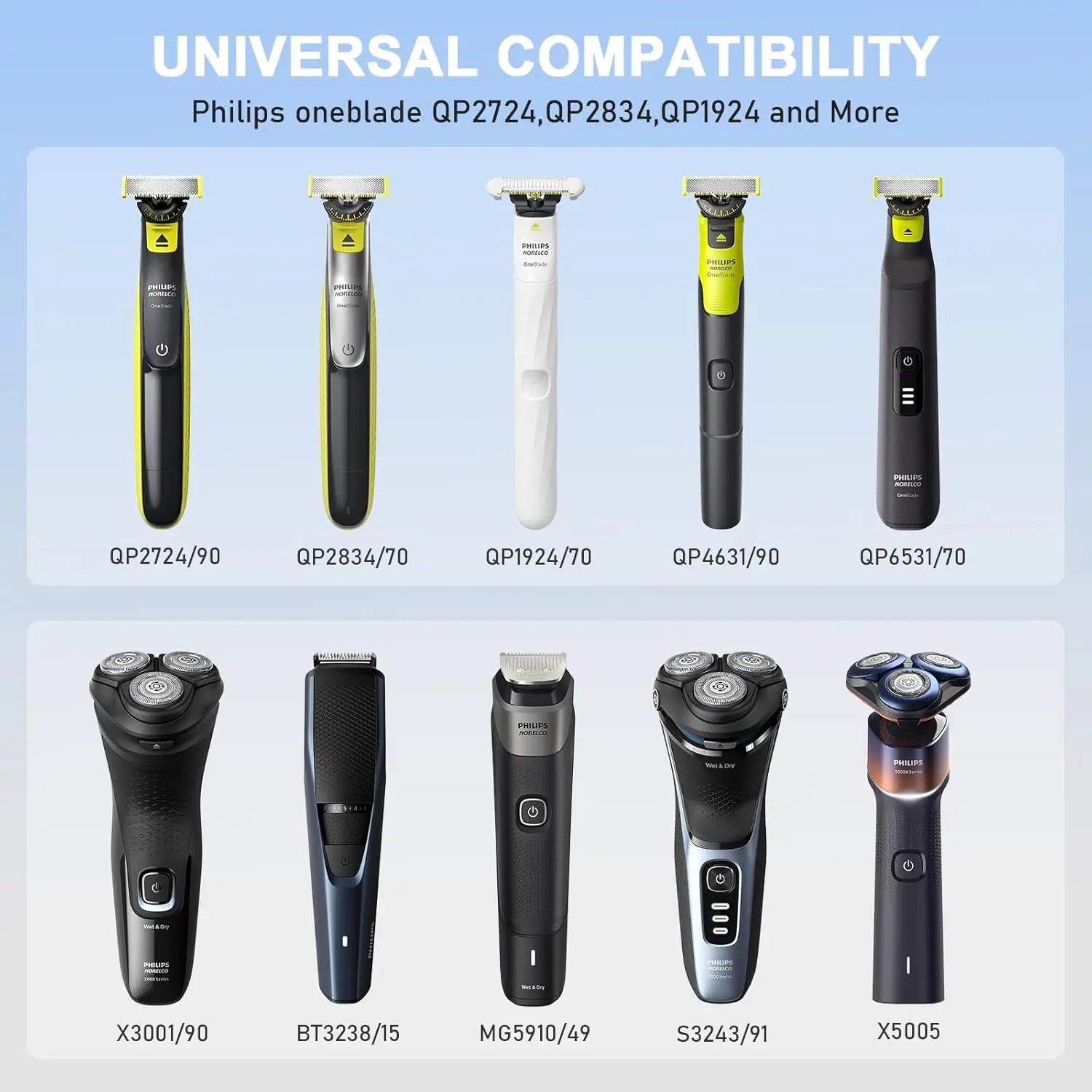 سلك شاحن USB Brangdy 5V متوافق مع ماكينة الحلاقة الكهربائية Philips Norelco One Blade QP2724 QP2834 QP1424 QP1324 QP1924 QP4631