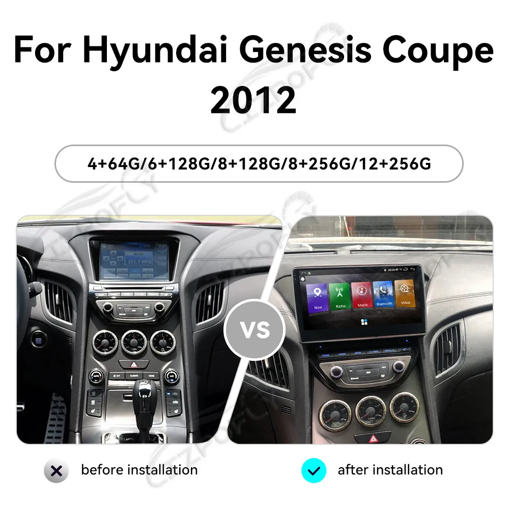 Android 14 For Hyundai Genesis Coupe 2012 Multimedia DVD Player Carplay GPS Navigation Touch Screen Car Radio
