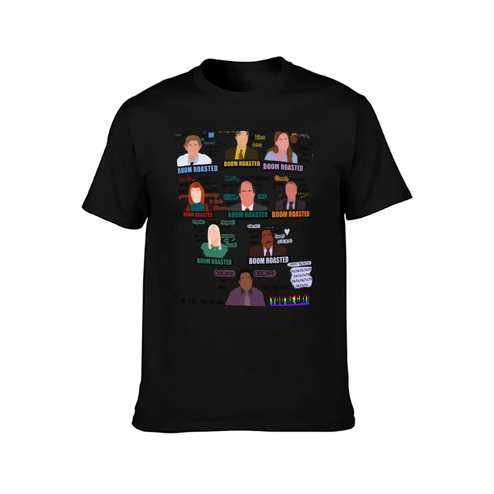 The Office Boom Roasted Scene T-Shirt Summer Casual Cotton Tee Oversized Streetwear Tops Vintage Graphic Print 100% Cotton