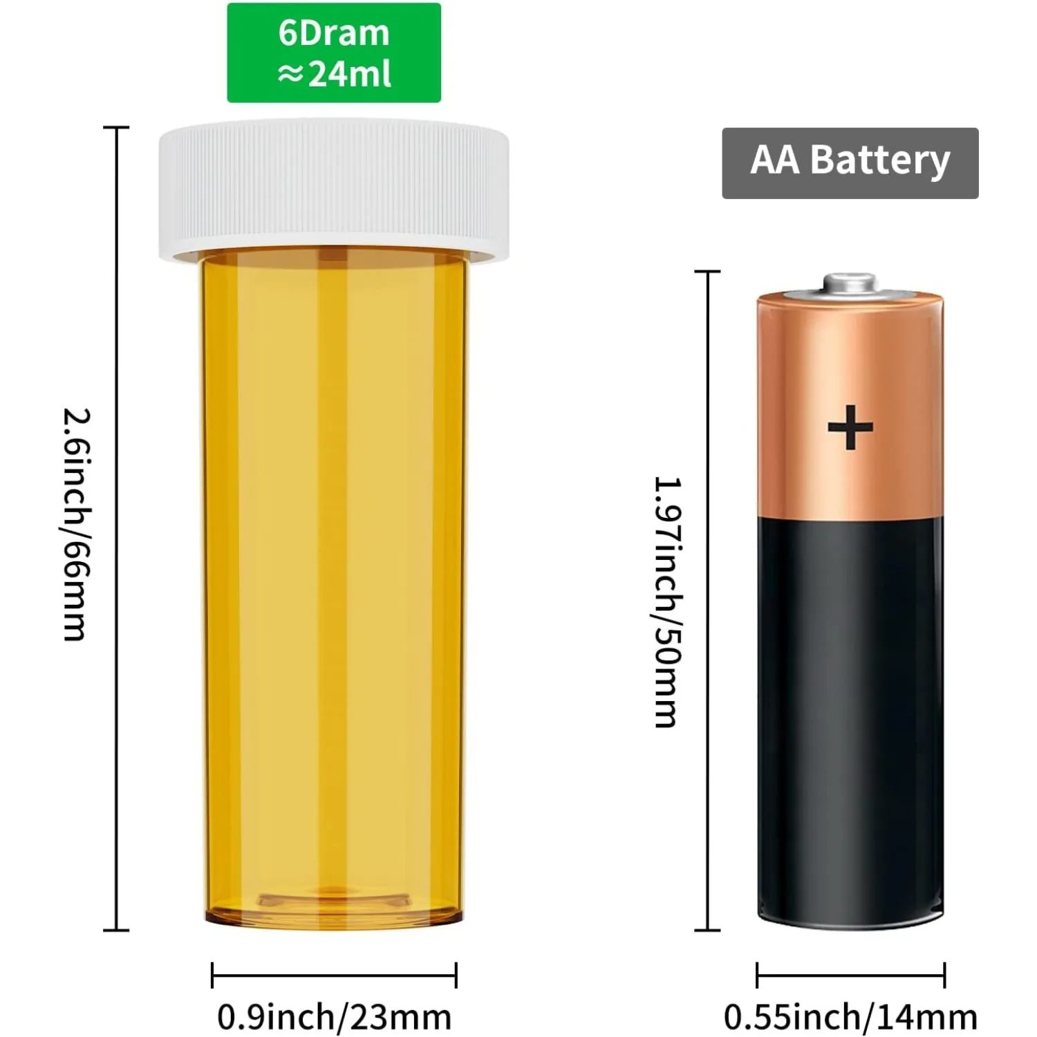 12/20 Pack Plastic Medicine Pill Bottles with Child Resistant Caps Medicine Containers Travel Pill Vials - 6/8 Dram