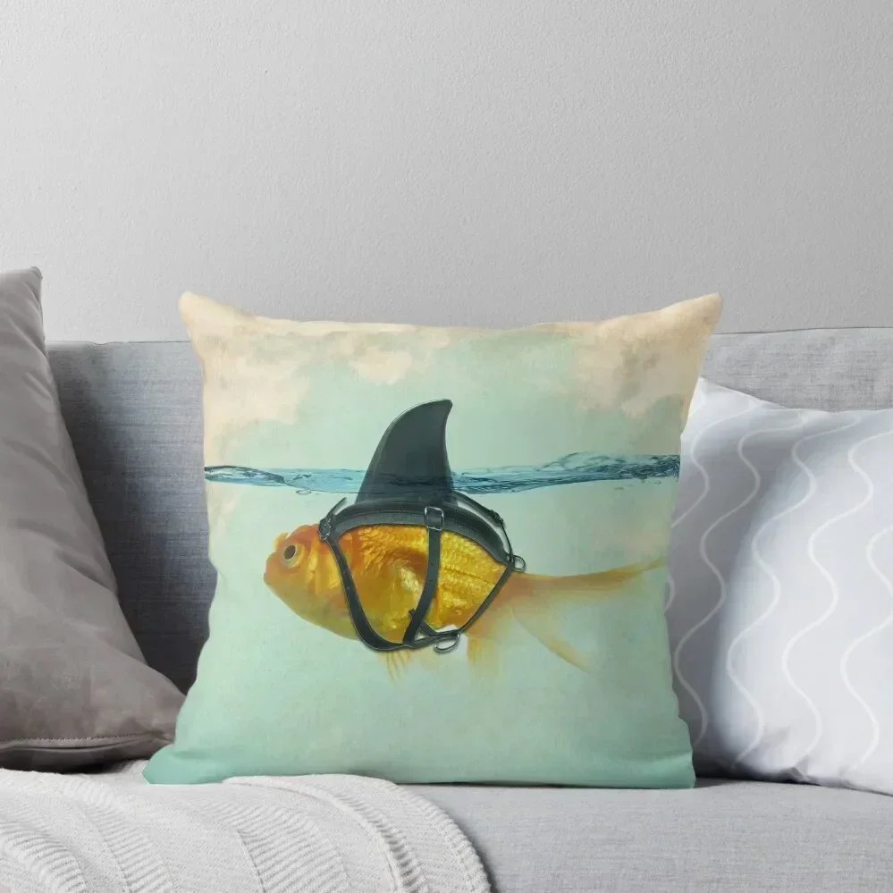 Brilliant Disguise, Goldfish with a Shark Fin Throw Pillow Christmas Pillow Cases Cushions Cover pillow