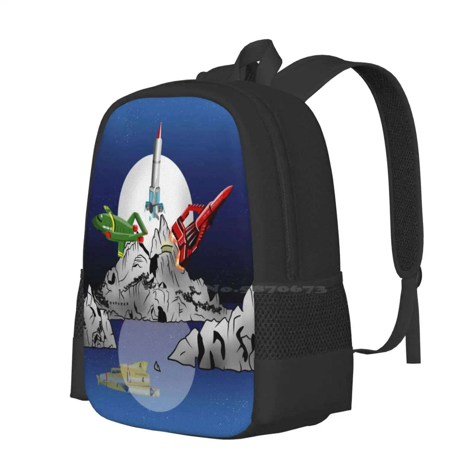 Tracy Island Fashion Pattern Design Travel Laptop School Backpack Bag 1 2 3 4 Tb1 Tb2 Tb3 Tb4 Tracy Island Island Full Moon